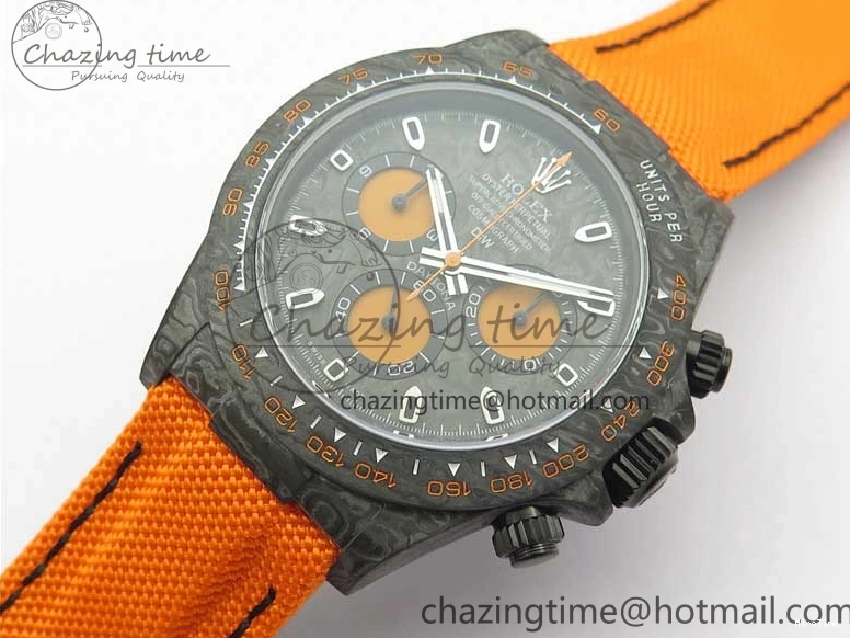 MiroTime 0321 Daytona DIW Carbon Noob 1:1 Best Edition Black Orange Dial on Orange Nylon Strap SA TopPick 2586